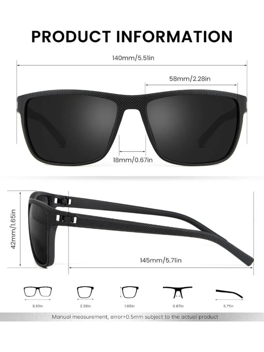Polarized Sunglasses for Men & Women - UV Protection, Classic Style for Fishing